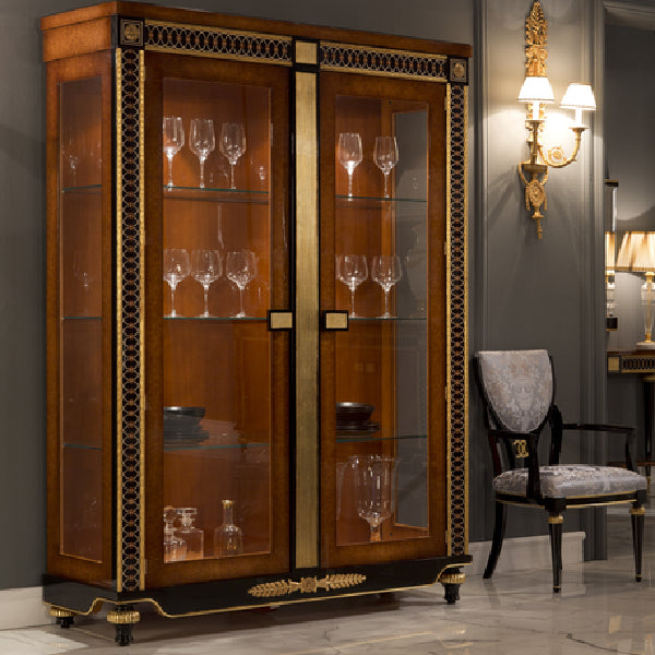 Chic Glass Display Cabinet with Elegant Detailing