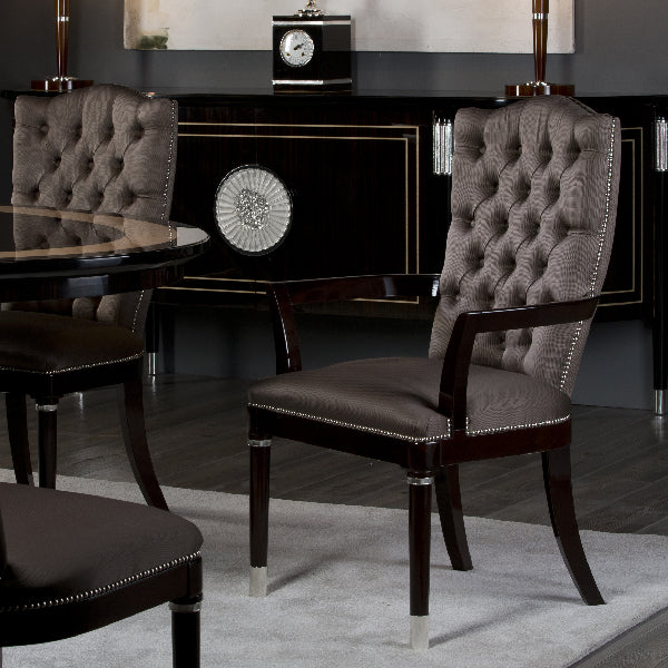 Elegant Tufted Armchair with Rich Upholstery and Timeless Appeal
