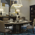 Elegant Oval Dining Table with Rich Finishes and Modern Design
