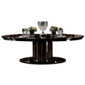 Elegant Oval Dining Table with Rich Finishes and Modern Design