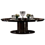 Elegant Oval Dining Table with Rich Finishes and Modern Design