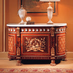 Opulent Sideboard with Intricate Marquetry and Marble Top