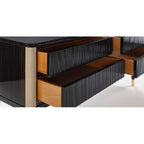 Elegant Art Deco-Inspired Console Table with Rich Textures and Sleek Lines