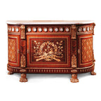 Opulent Sideboard with Intricate Marquetry and Marble Top