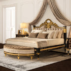 Opulent Upholstered Bed with Regal Detailing