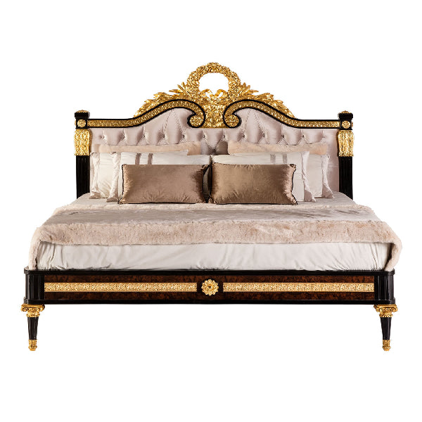 Opulent Upholstered Bed with Regal Detailing