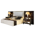 Elegant Bed with Integrated Nightstands and Luxurious Details