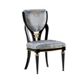Sophisticated Floral Upholstered Dining Chair with Gold Accents