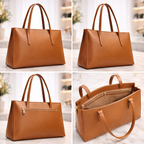 Classic Tan Structured Tote Bag – Everyday Elegance