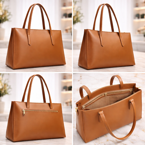 Classic Tan Structured Tote Bag – Everyday Elegance