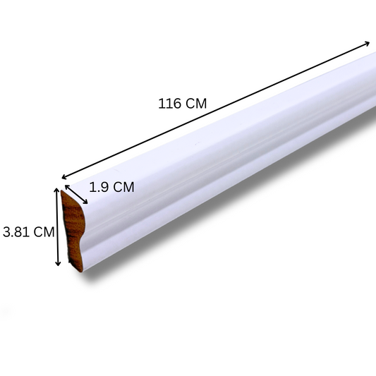Pre-Finished White MDF Dado Rail – 115 cm | Waterproof, Decorative Wall Moulding | No Painting Required (Pure White) Same Day Delivery Before 2 Pm