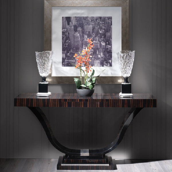 Sophisticated Console Table with Striking Curves and Luxurious Finishes