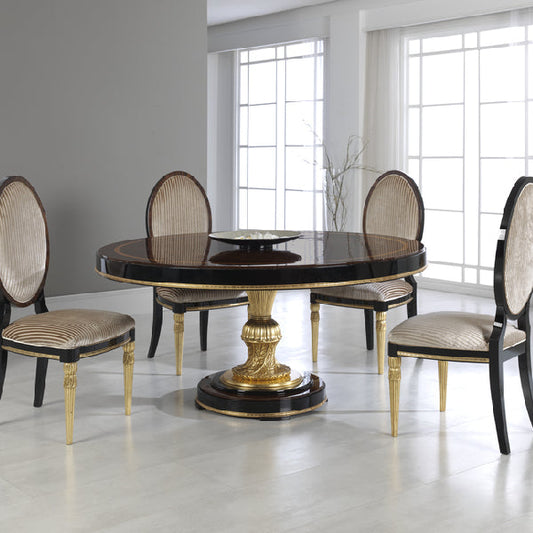 Elegant Round Coffee Table with Gold Accents