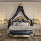 Regal Upholstered Bed with Ornate Detailing