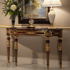 Regal Console Table with Intricate Gold Leaf Detailing