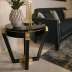 Exquisite Round Side Table with Art Deco Influence