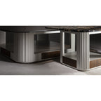 Elegant Coffee Table with Unique Marble and Glass Design