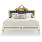 Regal Upholstered Bed with Ornate Detailing