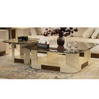 Elegant Coffee Table with Unique Marble and Glass Design
