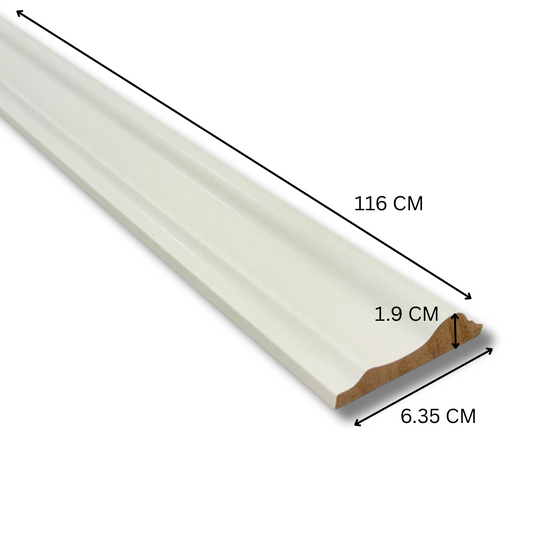 Pre-Finished Ivory White MDF Dado Rail Moulding - Wall Trim – 117 cm Decorative Wall Trim (Copy)