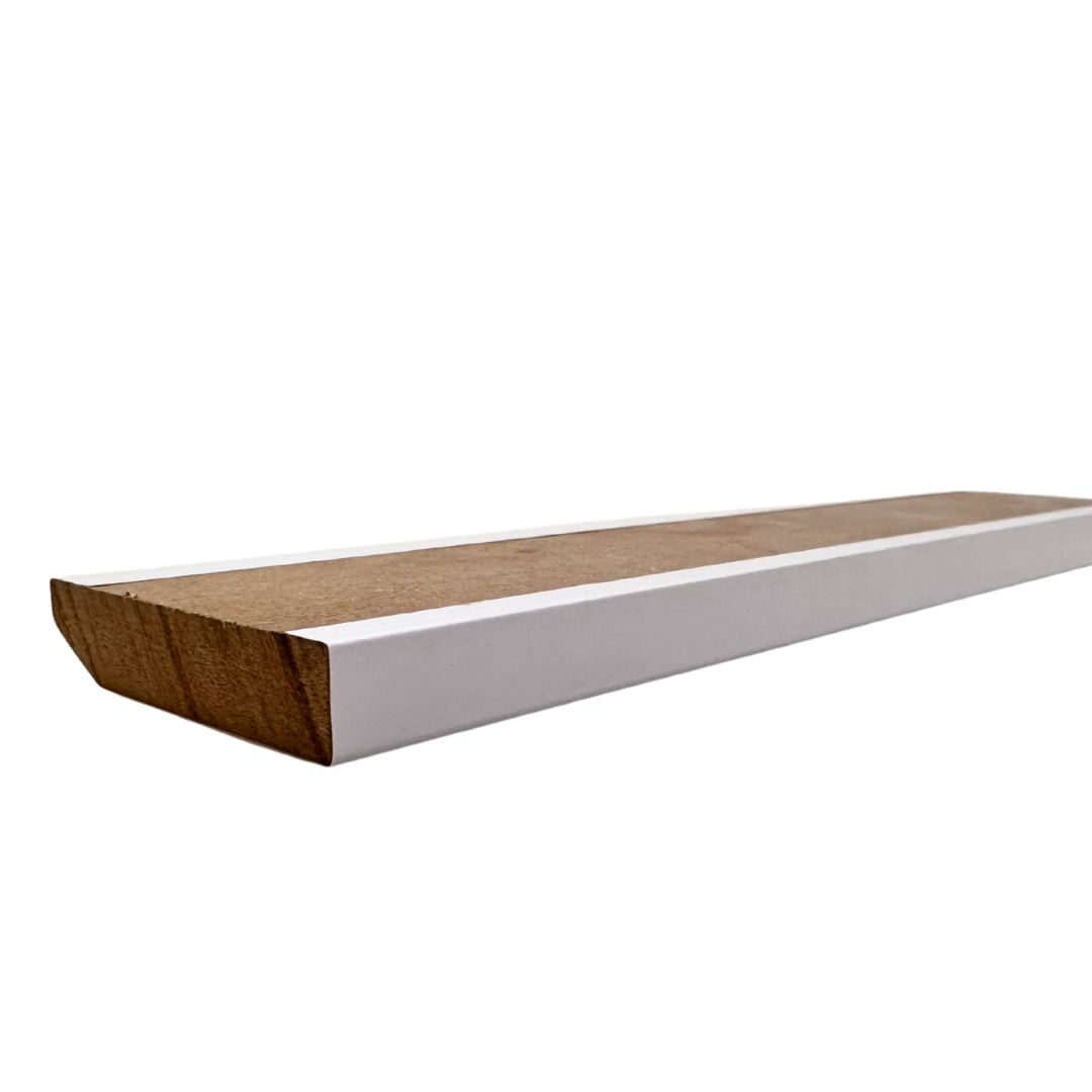 White MDF Skirting Board 116 cm – Chamfered Profile | Pre-Finished & Moisture-Resistant | Easy to Fit with Fixings | Modern Baseboard Trim | Ships Same Day – Purely Panache