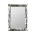 Elegant Silver Framed Mirror with Textured Detailing