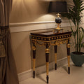 Sophisticated Side Table with Opulent Gold Accents