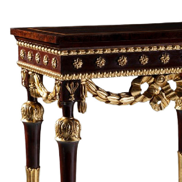 Sophisticated Side Table with Opulent Gold Accents