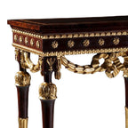 Sophisticated Side Table with Opulent Gold Accents