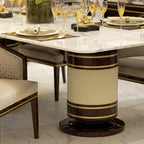 Contemporary Marble Dining Table with Elegant Pedestal Base