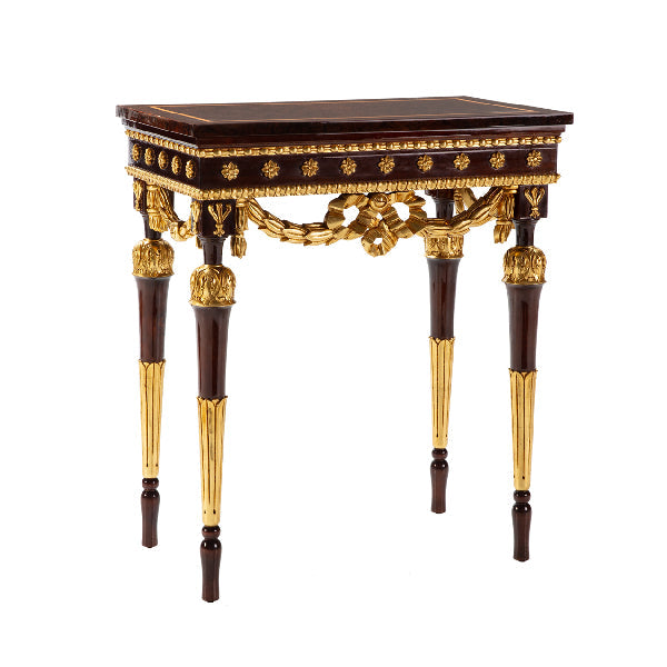 Sophisticated Side Table with Opulent Gold Accents