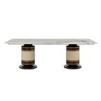 Contemporary Marble Dining Table with Elegant Pedestal Base