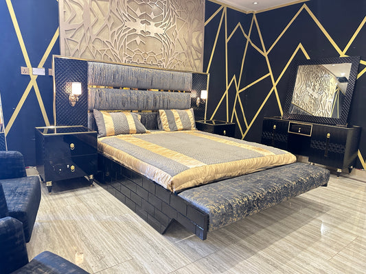 The Imperial Noir Luxe Bedroom Set – Bold Sophistication