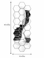 16-Piece Hexagon Acrylic Mirror Wall Décor | Modern Honeycomb Design (DIY, Lightweight)