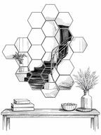 16-Piece Hexagon Acrylic Mirror Wall Décor | Modern Honeycomb Design (DIY, Lightweight)