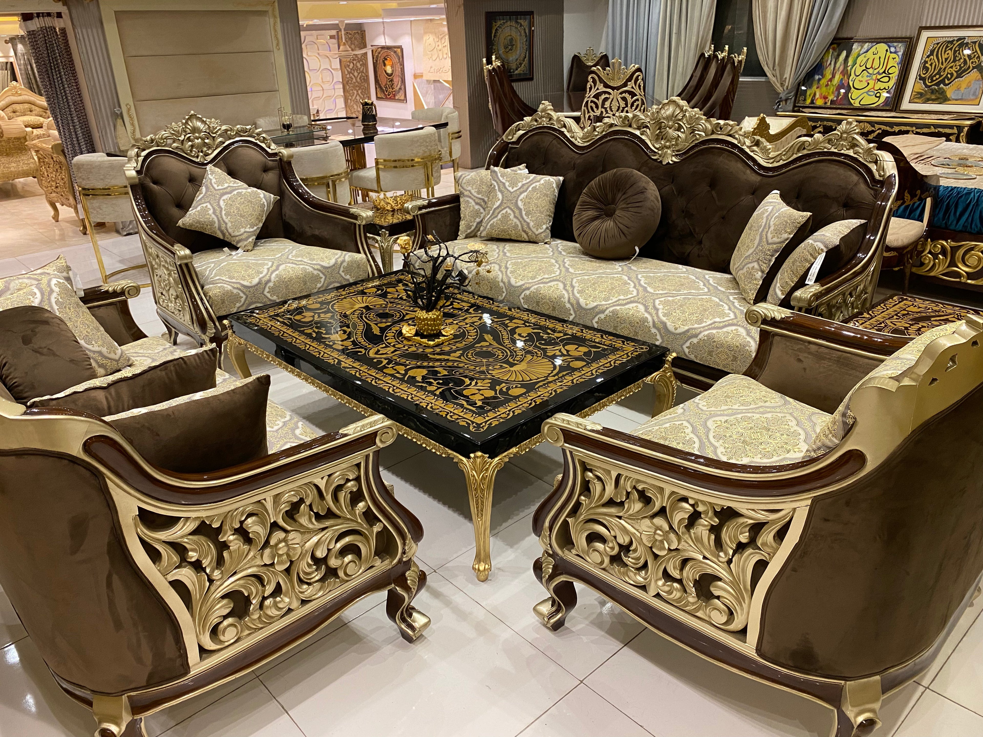 Sultan Sofa Set with Centre Table Set