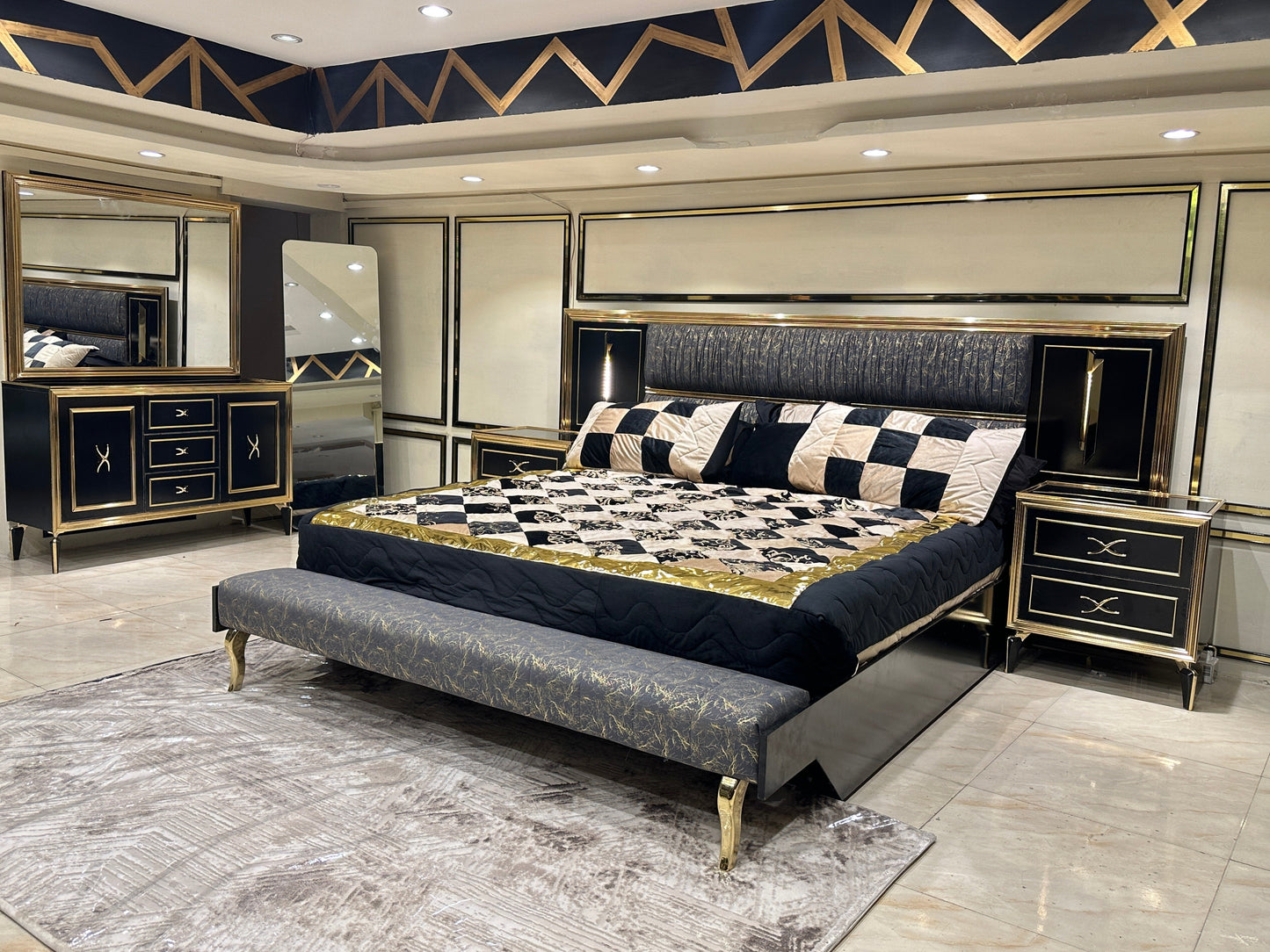 Luxe Noir Bedroom Set – Bold Elegance for Modern Living