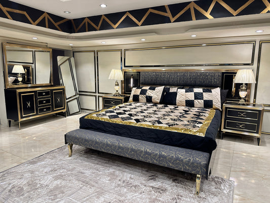 Luxe Noir Bedroom Set – Bold Elegance for Modern Living