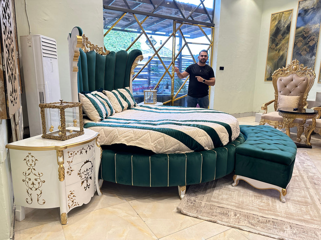 Round Luxury Green Bed