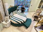 Round Luxury Green Bed