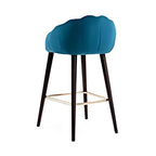 Elegant Design: The Teal Velvet Bar Stool with Gold Accents