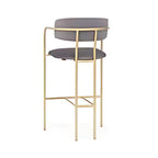 Contemporary Elegance: The Lavender Upholstered Bar Stool with Gold Frame