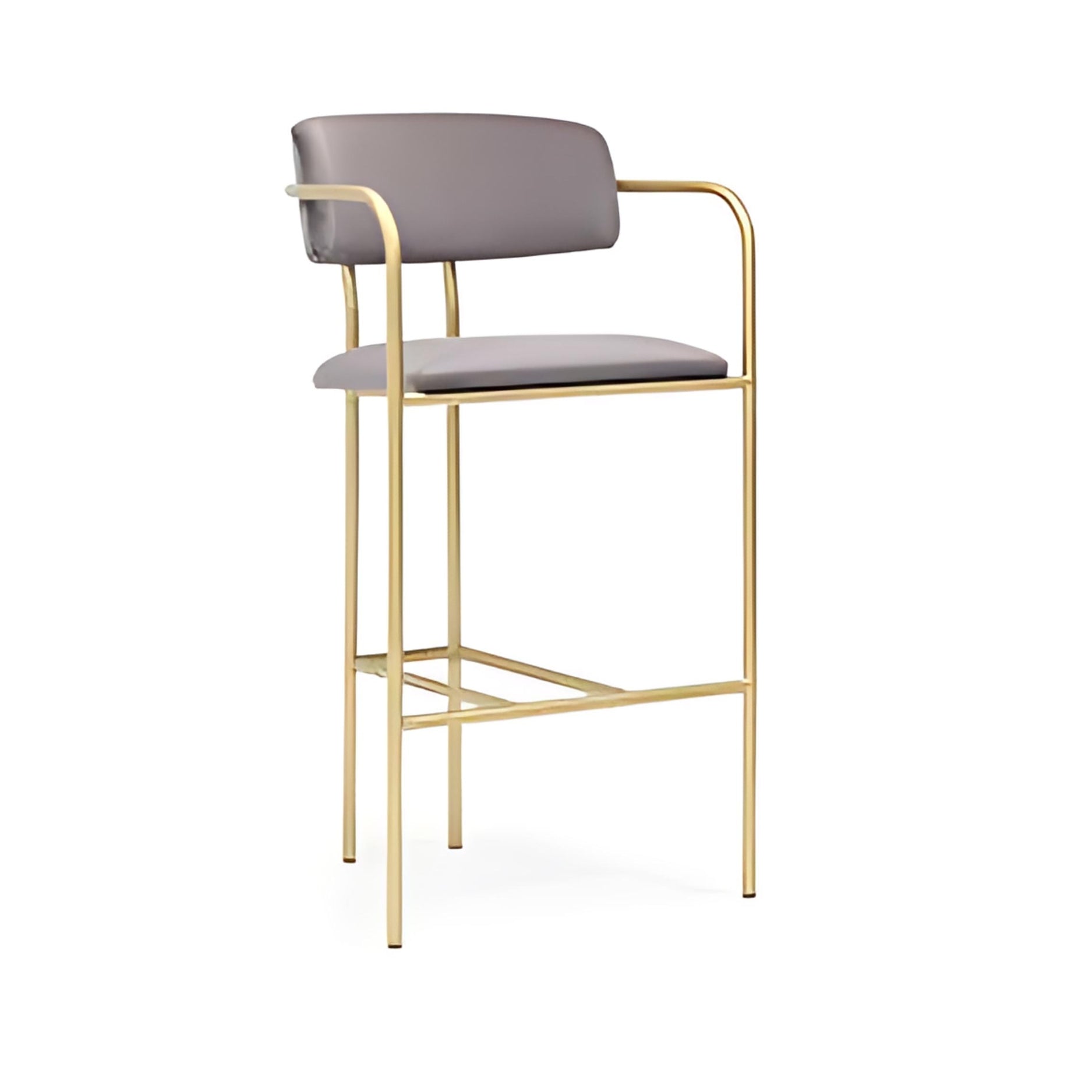 Contemporary Elegance: The Lavender Upholstered Bar Stool with Gold Frame