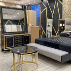 Opulent Black and Gold Bedroom Suite with Classic Details