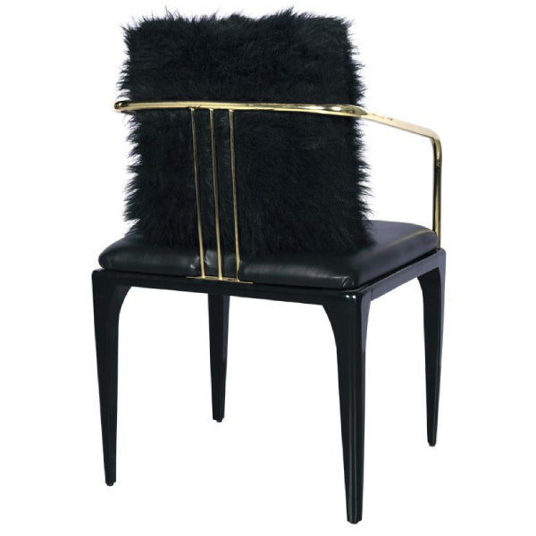 Bold Black Opulence: The Luxurious Faux Fur Accent Chair
