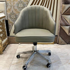 Contemporary Sage Green Tufted Swivel Chair