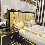 Luxurious Black and Gold Bedroom Set: Elegance Redefined