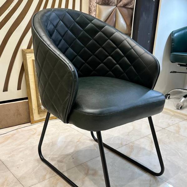 Luxe Black Quilted Leather Accent Chair