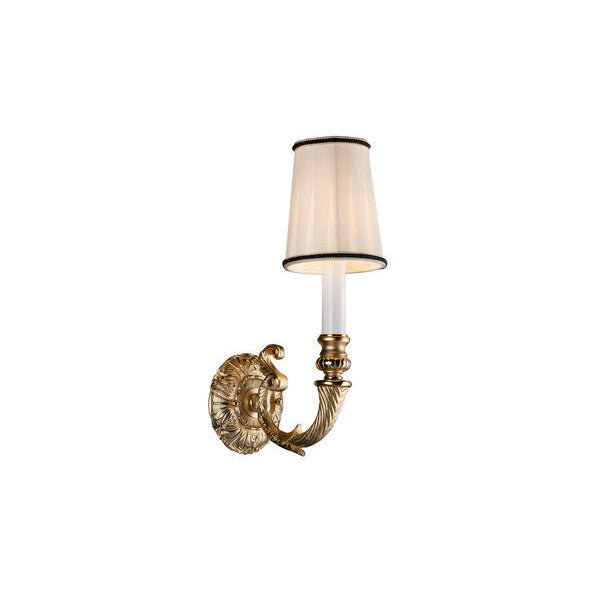Elegant Single-Arm Wall Sconce with Pleated Shade