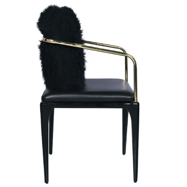 Bold Black Opulence: The Luxurious Faux Fur Accent Chair